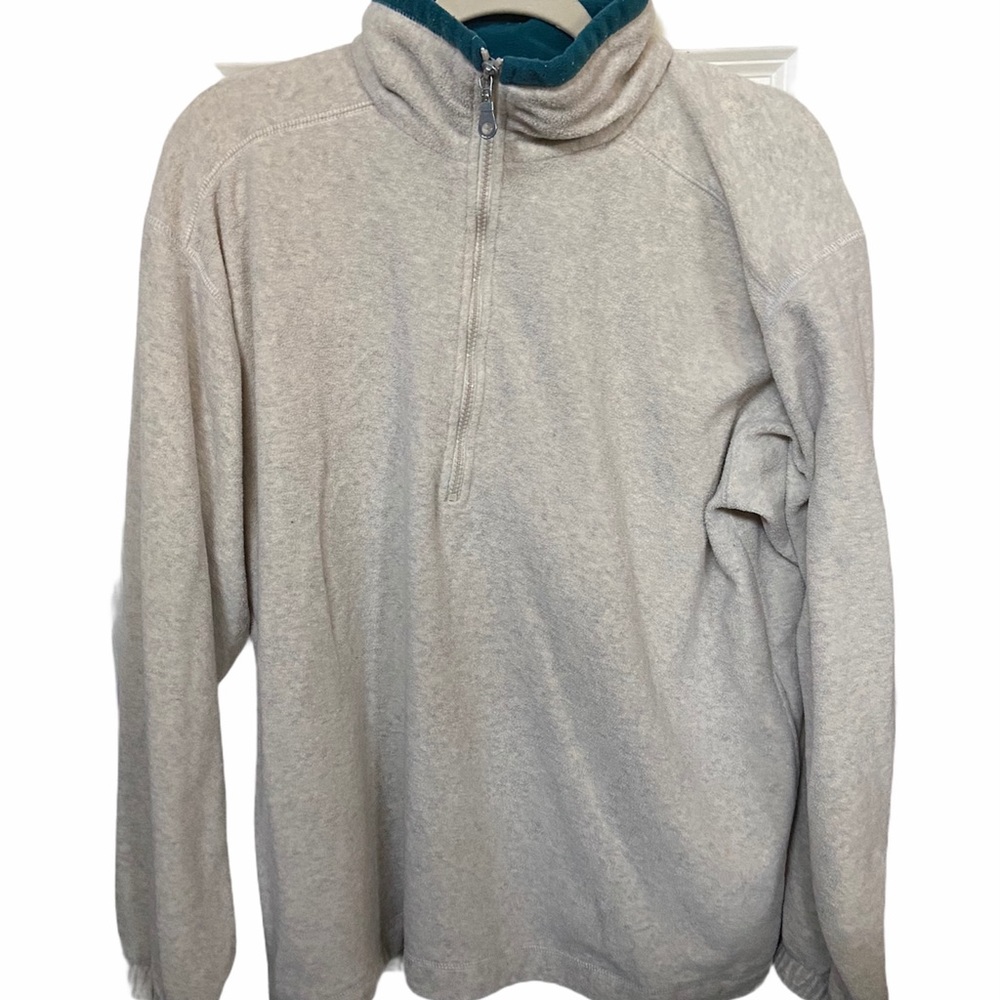 Sierra Experience Men’s Size Medium Oatmeal Half Zip Neck Fleece.